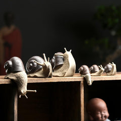 Ceramic Animal Snail Ornaments for Succulent Potted Plants