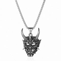 Golden Horn Bull Head Pendant Necklace Halloween Gift