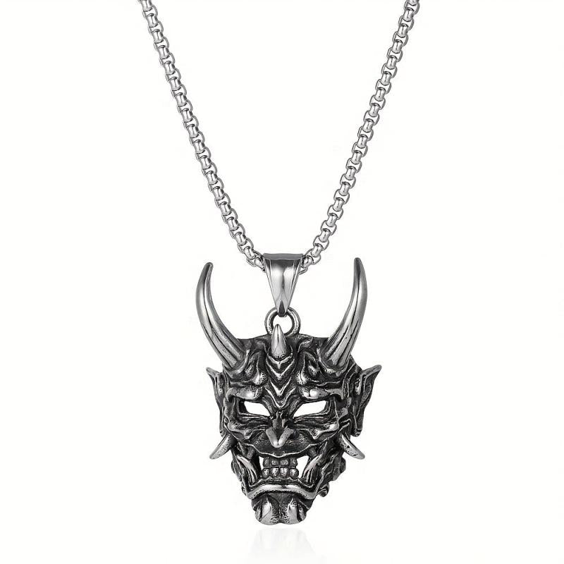 Golden Horn Bull Head Pendant Necklace Halloween Gift
