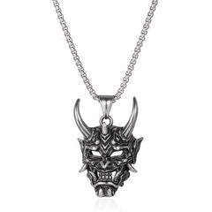 Golden Horn Bull Head Pendant Necklace Halloween Gift