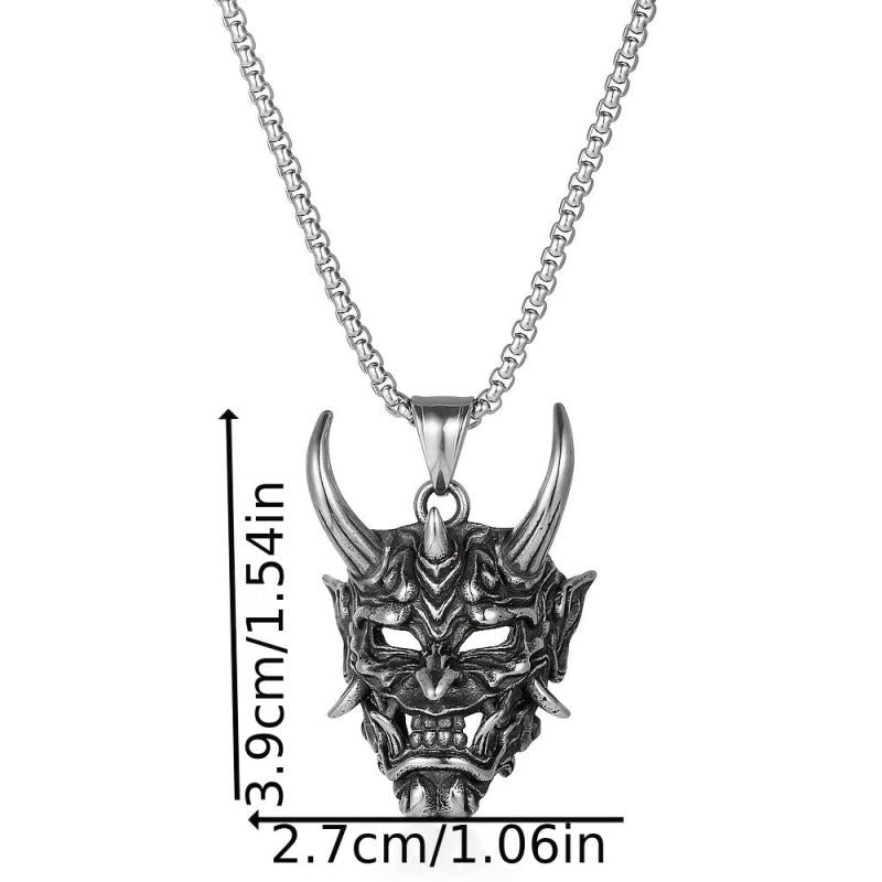 Golden Horn Bull Head Pendant Necklace Halloween Gift