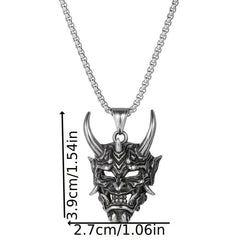 Golden Horn Bull Head Pendant Necklace Halloween Gift