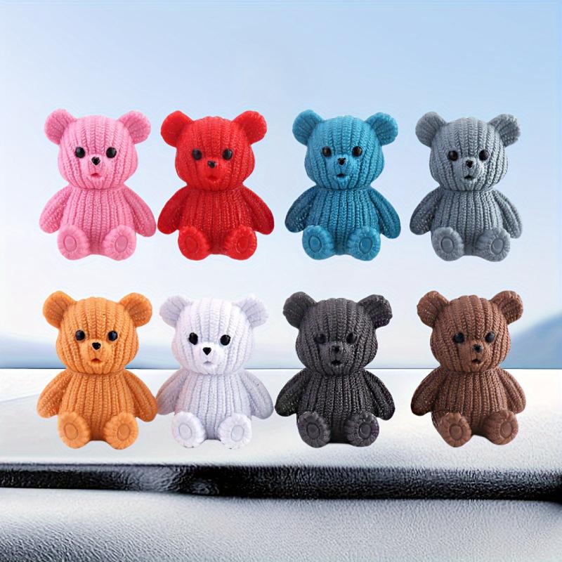 8pcs Handcrafted Bear Fairy Garden Animal Figurines Micro Landscape