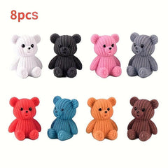 8pcs Handcrafted Bear Fairy Garden Animal Figurines Micro Landscape