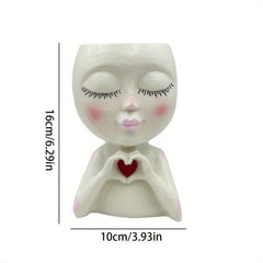 1pc Closed Eye Doll Love Girl Creative Doll Flower Pot