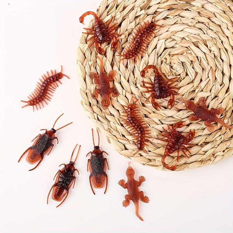 12pcs Simulation Cockroach Tricky Bug Realistic Centipede Toy