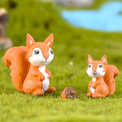 3pcs Squirrel Family Figurines DIY Home Decor Ornaments Funny Housewarming Gift