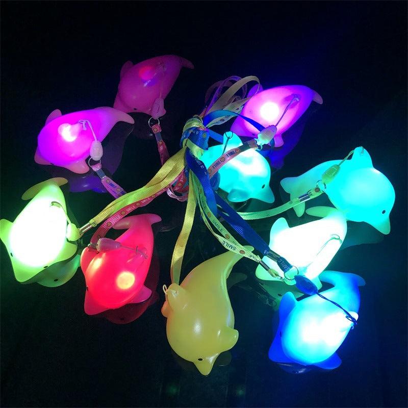 Dolphin Pendant Nightlight Colorful Luminous Gift Lanyard