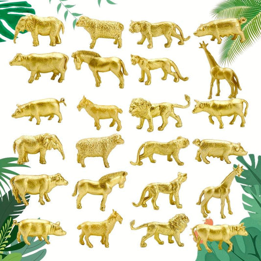 24pcs Zoo Safari Animal Figures Jungle Animal Birthday Decor