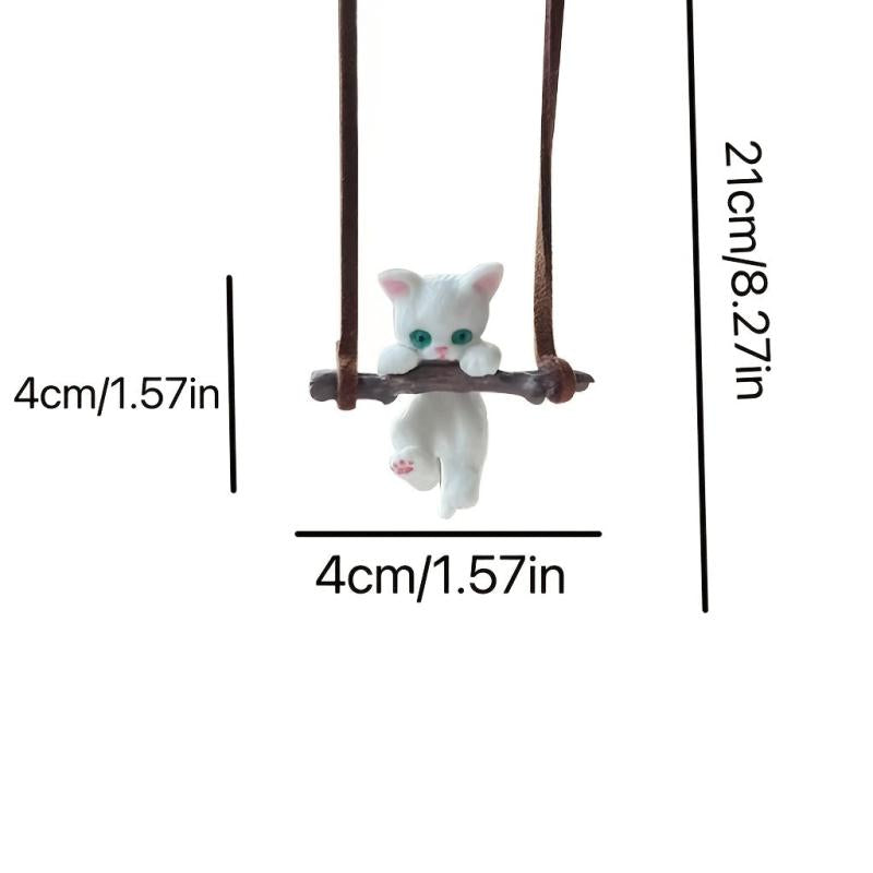 Swing Cat Car Pendant Rearview Mirror Lanyard