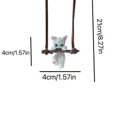 Swing Cat Car Pendant Rearview Mirror Lanyard