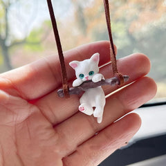 Swing Cat Car Pendant Rearview Mirror Lanyard