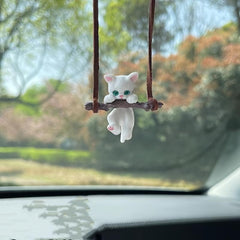 Swing Cat Car Pendant Rearview Mirror Lanyard