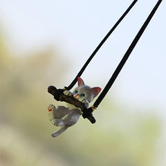 Swing Cat Car Pendant Rearview Mirror Lanyard