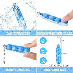 15 Mini Pop Key Chain Fidget Toys for Kids - Small Party Favors Supp