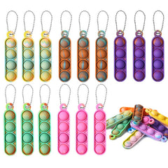 15 Mini Pop Key Chain Fidget Toys for Kids - Small Party Favors Supp