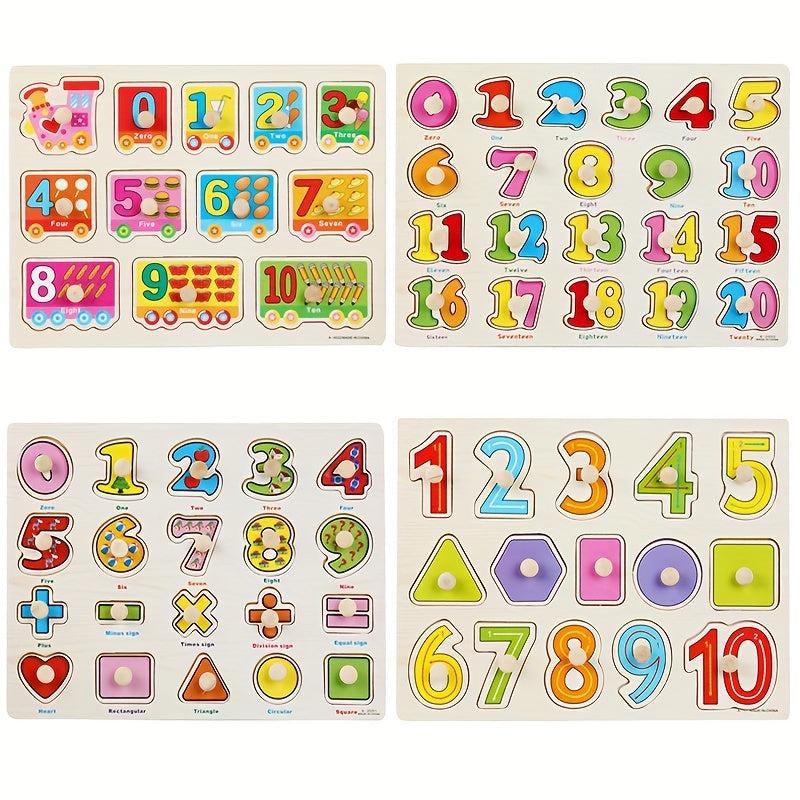 Wooden Peg Puzzle For Toddlers Preschool Educational