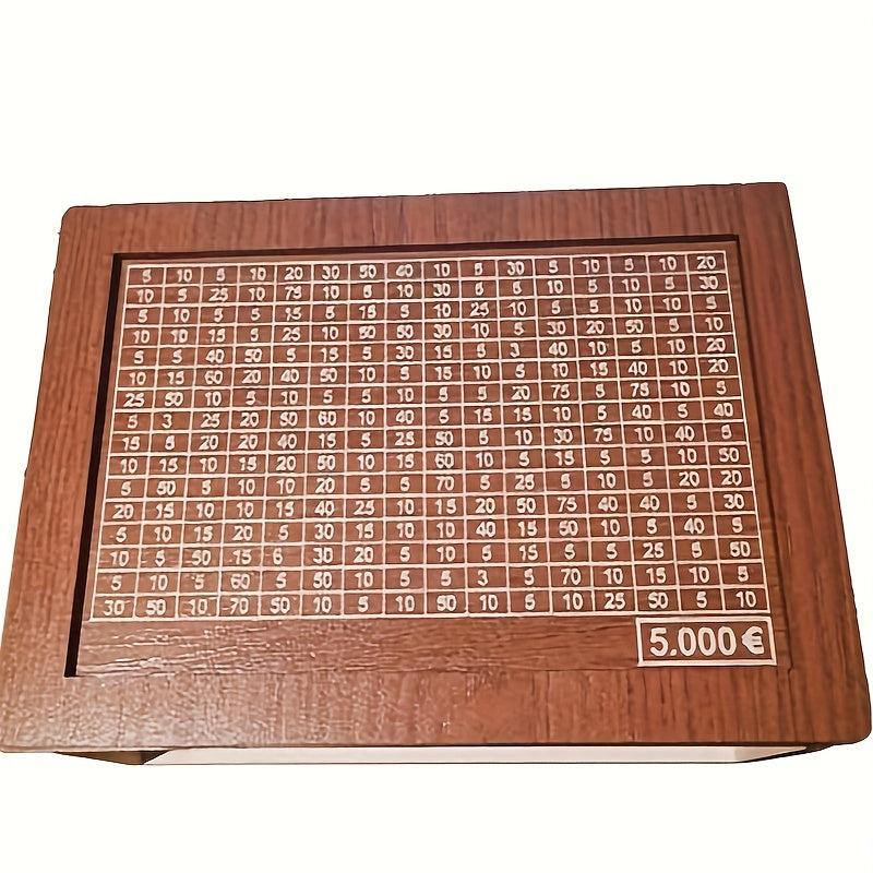 Wood Piggy Bank Money Box with Saving Goal & Numbers