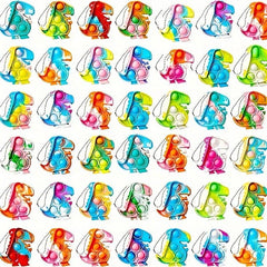 24pcs Mini Dinosaur Fidget Toys Bulk Pack - Stress Relief Keychains