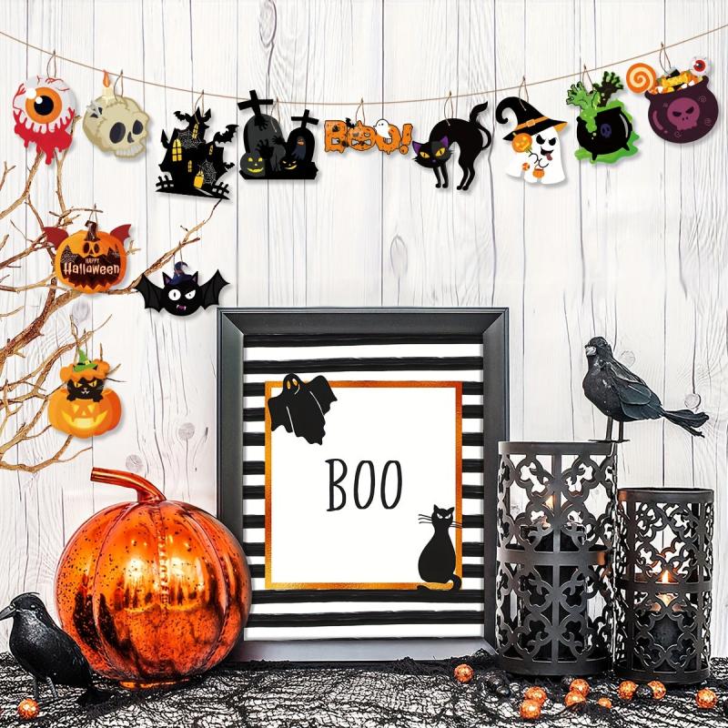12pcs Halloween Hanging Decorations Haunted House Hangings