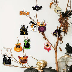 12pcs Halloween Hanging Decorations Haunted House Hangings