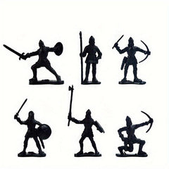 28pcs Medieval Warrior Static Soldier Model Ancient Soldier Military Toys