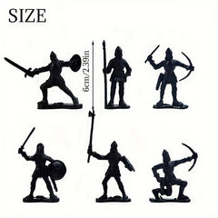 28pcs Medieval Warrior Static Soldier Model Ancient Soldier Military Toys