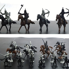 28pcs Medieval Warrior Static Soldier Model Ancient Soldier Military Toys
