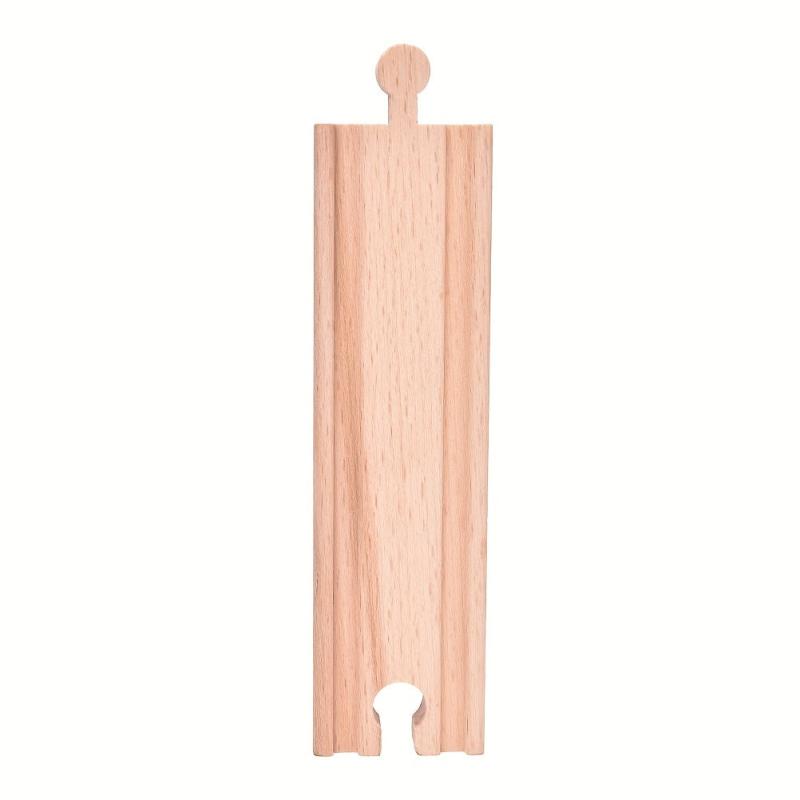 1 Pc Wooden Track Straight Railway Accessories Compatible Major Toy