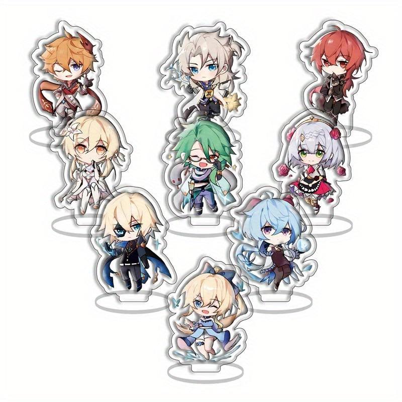 9pcs Mini Q Version Acrylic Standing Figures Cute Toys & Collectibles