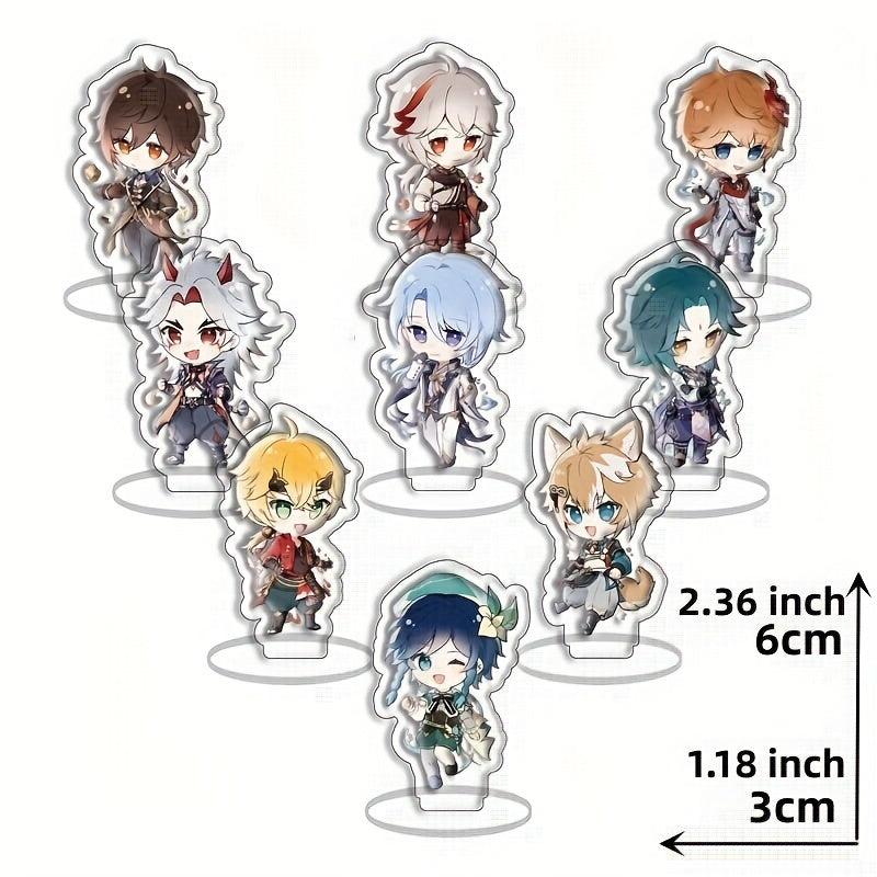 9pcs Mini Q Version Acrylic Standing Figures Cute Toys & Collectibles