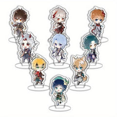 9pcs Mini Q Version Acrylic Standing Figures Cute Toys & Collectibles