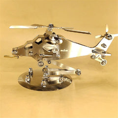 1pc Helicopter Model Stainless Steel Aircraft Metal Crafts Office Car Accessory
