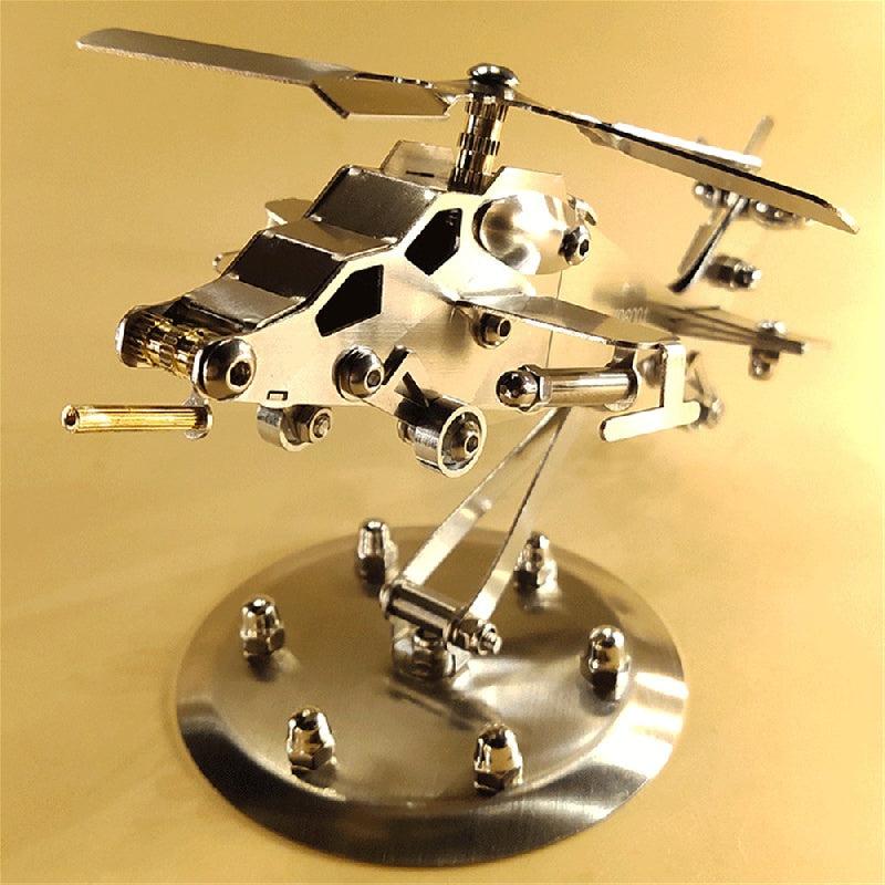 1pc Helicopter Model Stainless Steel Aircraft Metal Crafts Office Car Accessory