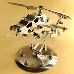 1pc Helicopter Model Stainless Steel Aircraft Metal Crafts Office Car Accessory