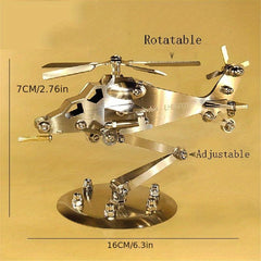 1pc Helicopter Model Stainless Steel Aircraft Metal Crafts Office Car Accessory