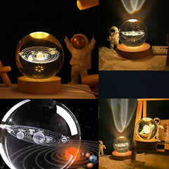 3D Solar System Crystal Ball USB Projector Lamp