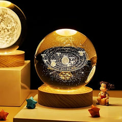 3D Solar System Crystal Ball USB Projector Lamp