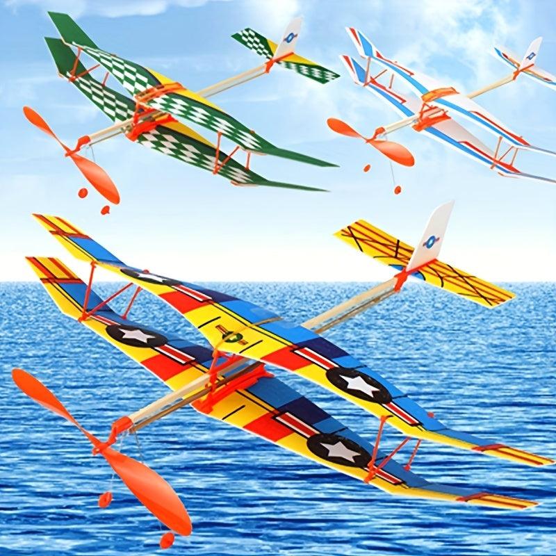 DIY 3 Pcs Outdoor Play Foam Airplane Glider Model Toy Biplane Assembly