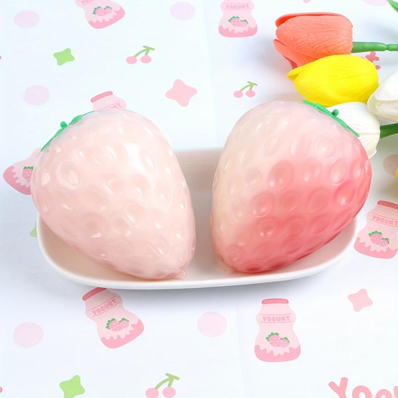 2Pcs Strawberry Stress Relief Toys for Anxiety and Relaxation
