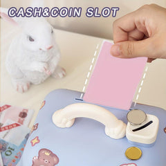 Pink House Piggy Bank with Key Lock for Kids