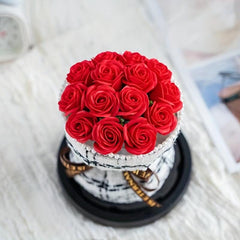 Soap Bouquet Glass Cover Small Fragrant Roses With Lights Artificial Flowers