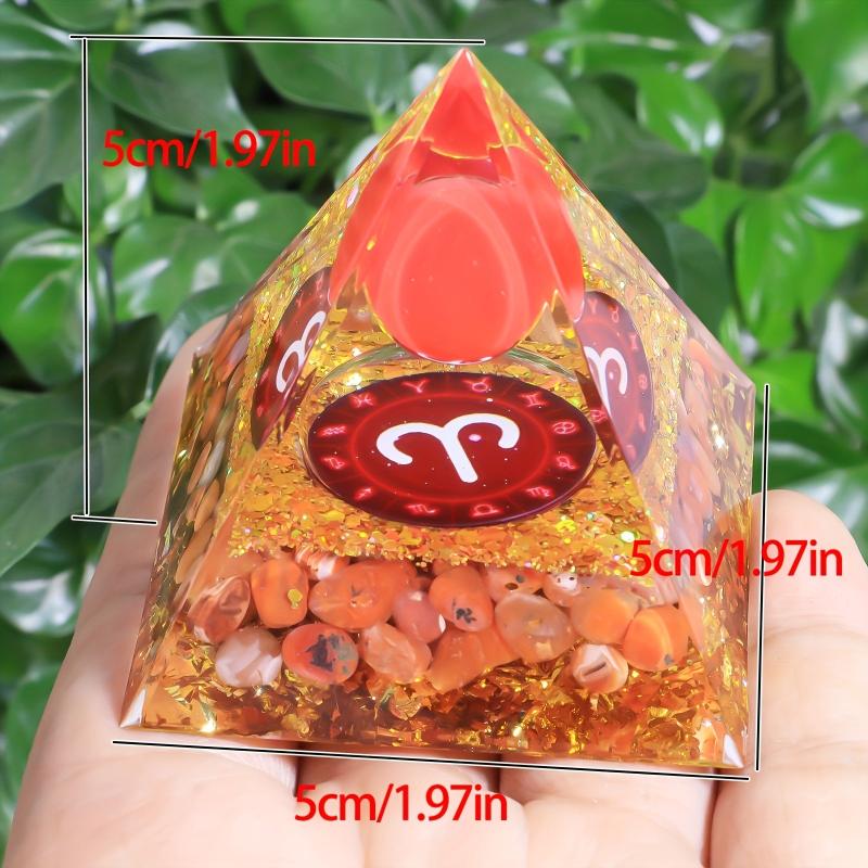 12 Constellations Orgone Pyramid Amethyst Peridot Healing Crystal Energy