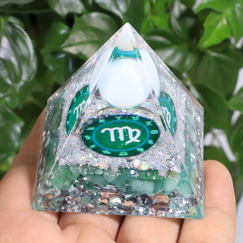 12 Constellations Orgone Pyramid Amethyst Peridot Healing Crystal Energy