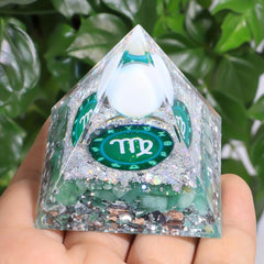 12 Constellations Orgone Pyramid Amethyst Peridot Healing Crystal Energy