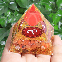 12 Constellations Orgone Pyramid Amethyst Peridot Healing Crystal Energy