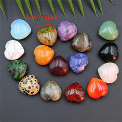 Crystal Mini Heart Natural Stone 18mm Love Healing Stone Craft