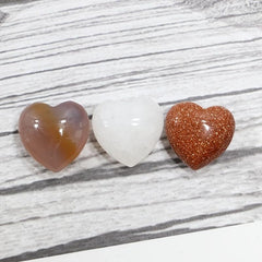 Crystal Mini Heart Natural Stone 18mm Love Healing Stone Craft