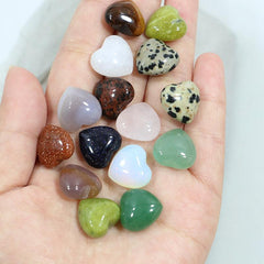 Crystal Mini Heart Natural Stone 18mm Love Healing Stone Craft