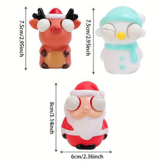 Prank Santa Elk Snowman Pop Eye Decompression Toy Christmas